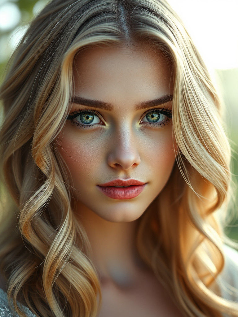 Blonde Woman Portrait in Art Nouveau Style