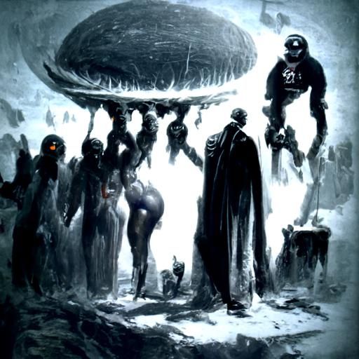 Dystopian Future Planet: Dark Engravings of Power