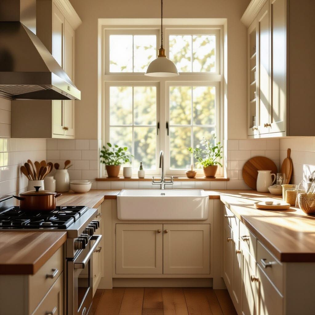 Serene Empty Kitchen in Soft Natural Light