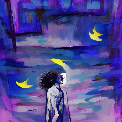 Minimalist Sleepwalker in Abstract Dreamscape