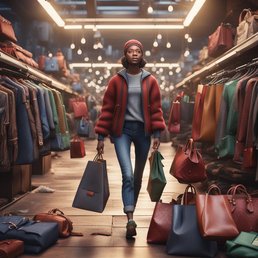 Shopping Spree: Detailed Matte Painting in Clothing Store