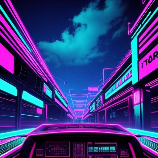Synthwave Neon Retro Landscape