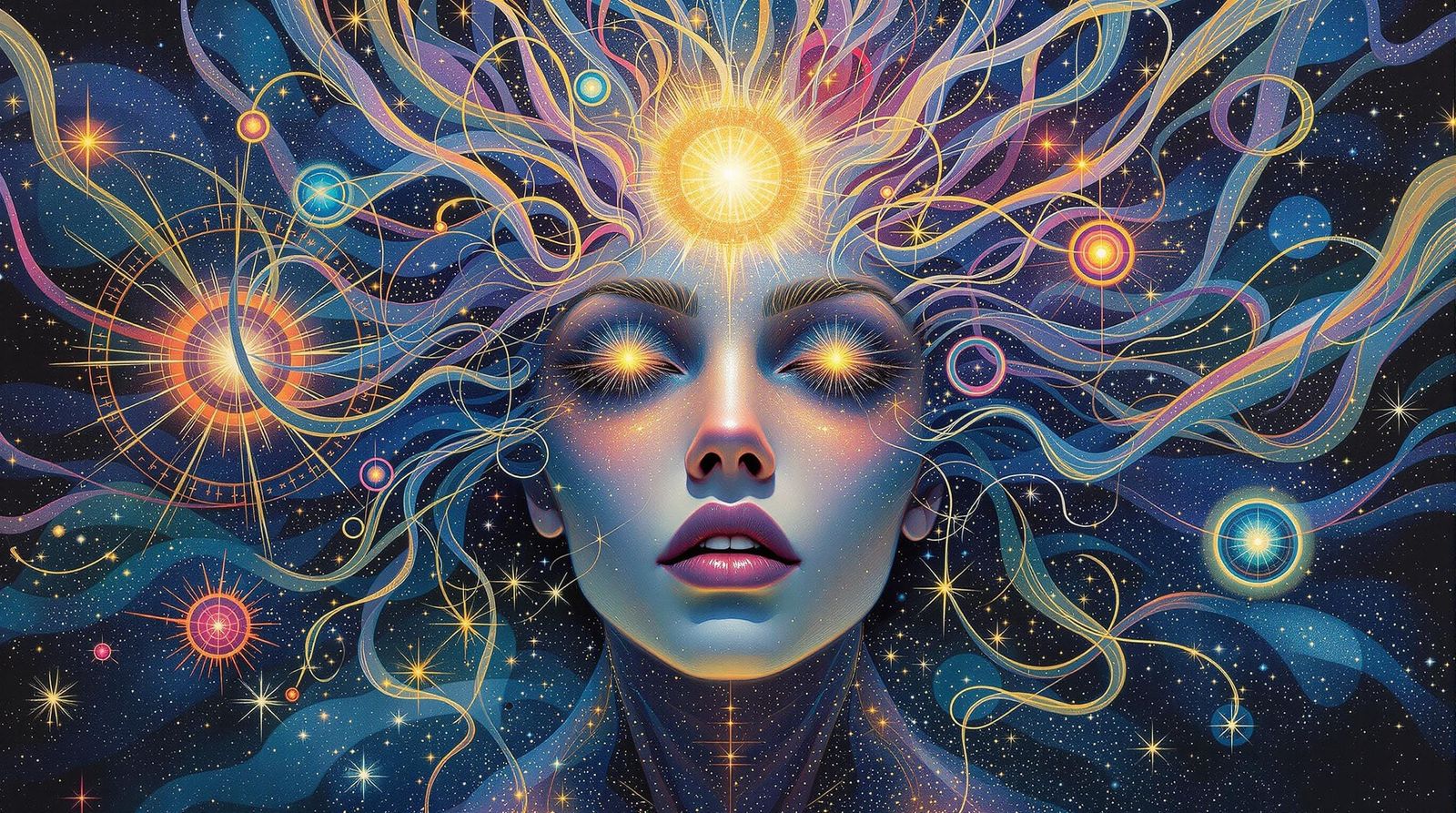 Galactic Goddess in Cosmic Bloom