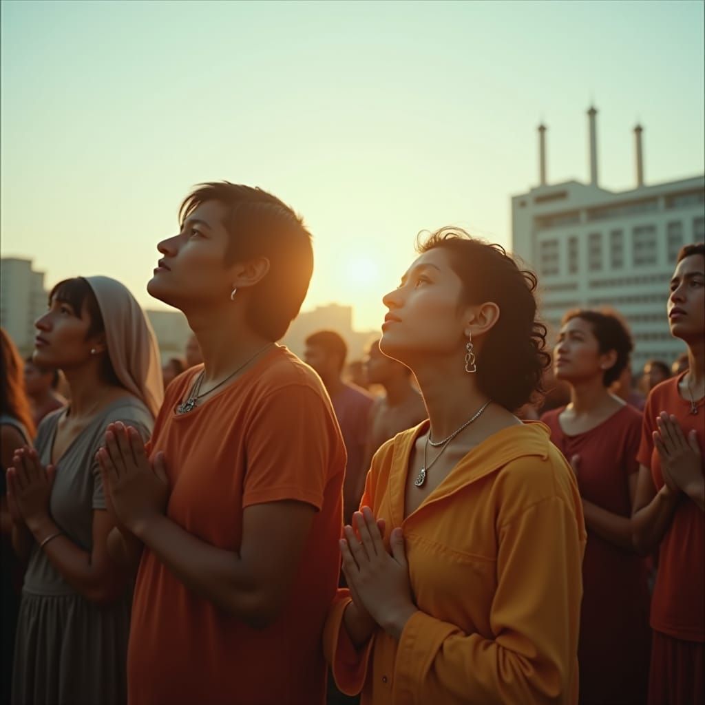 Praying in Brasilia: A Cinematic Film Still