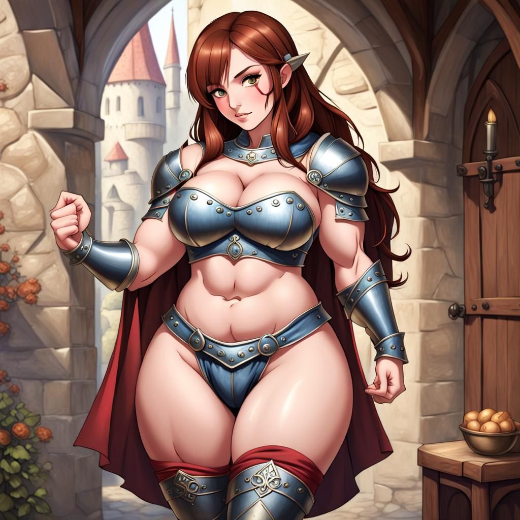 Medieval Fantasy: Beautiful Woman with Large Biceps