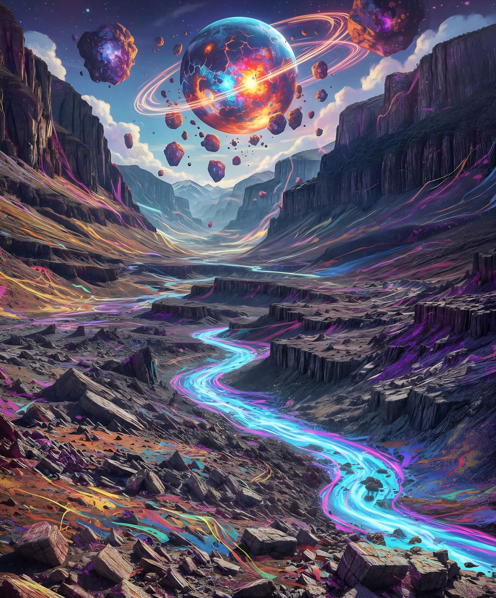 Dazzling Desolation: A Striking AI Art Piece