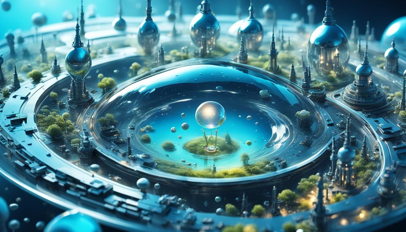 Futuristic Alien Civilization in a Water Drop