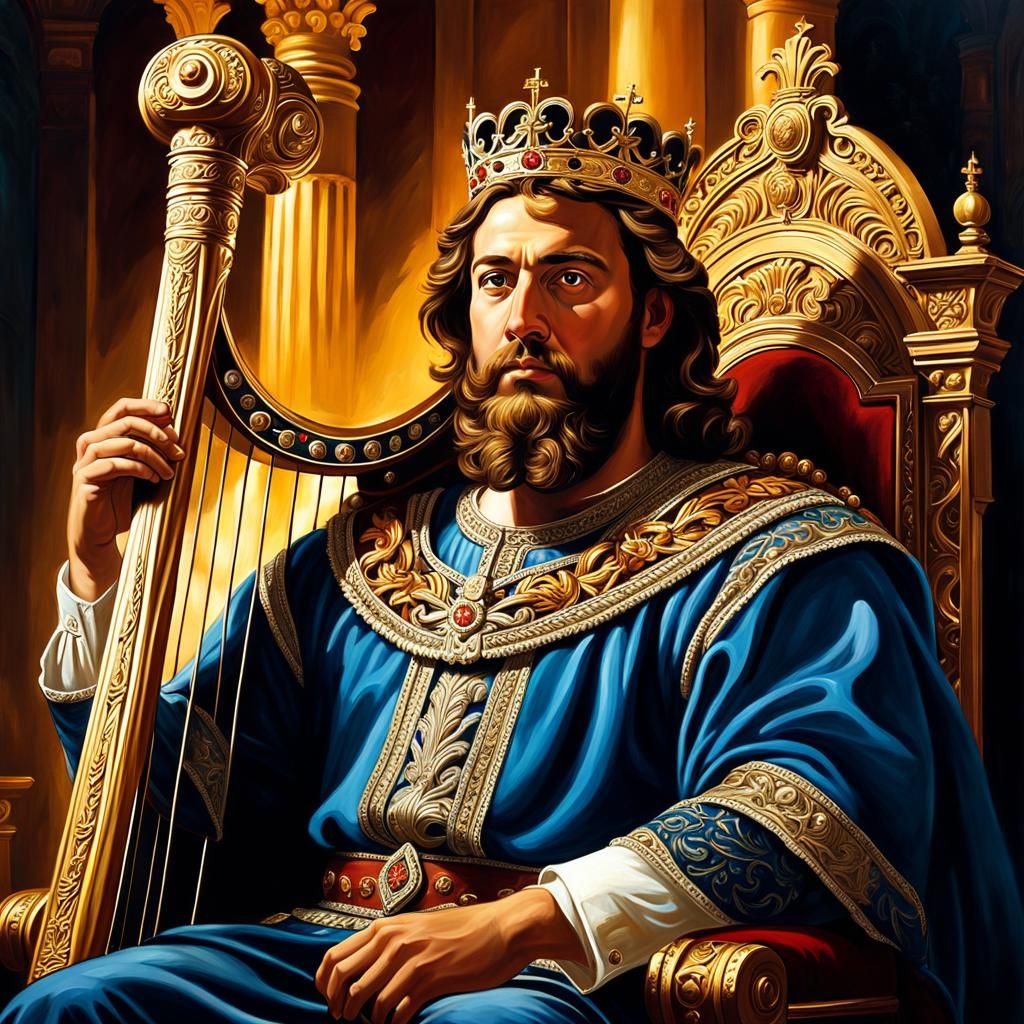 King David Portrait as Ancient Oil Painting