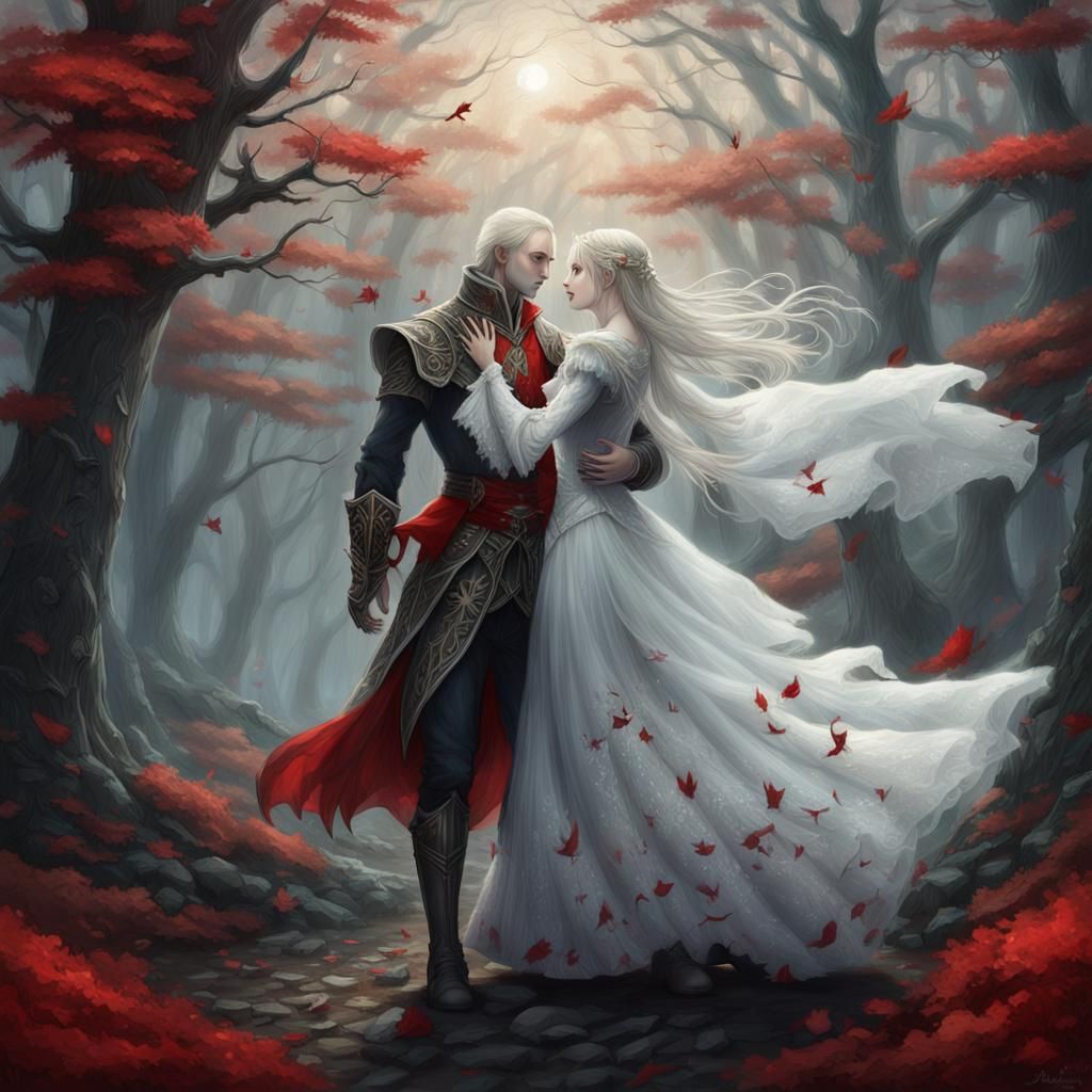 Albino Princess and Prince Dance in Ethereal Forest