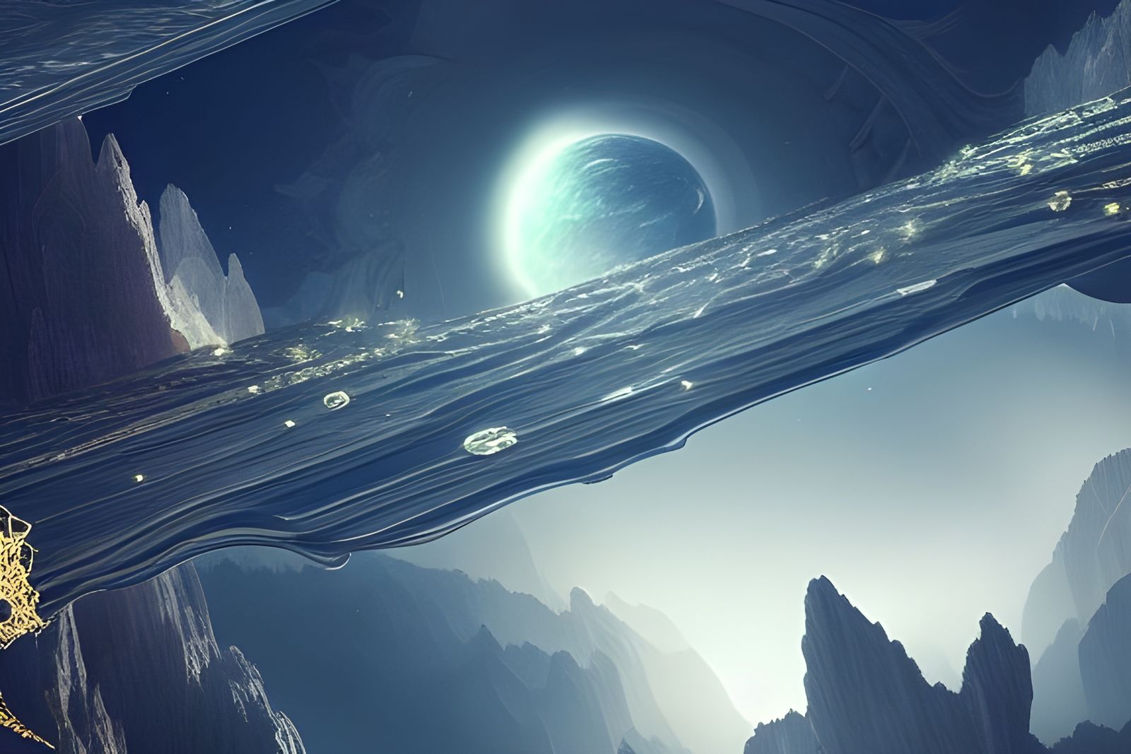 Crystal Floating in Space: Digital Matte Painting