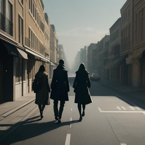 Friends Walking Away: Cinematic Film Still