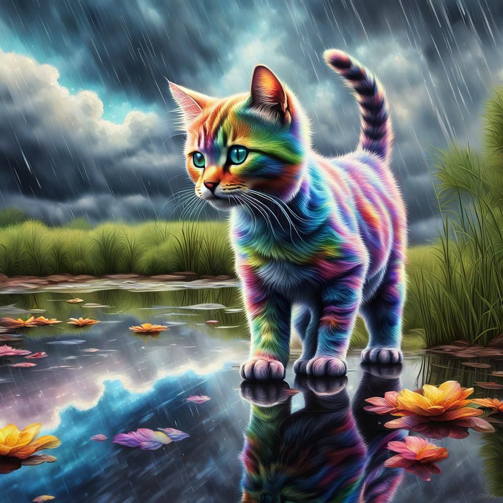 rainy kitty cat