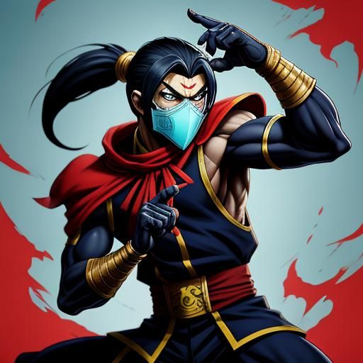 Manga Monkey in Mortal Kombat Outfit