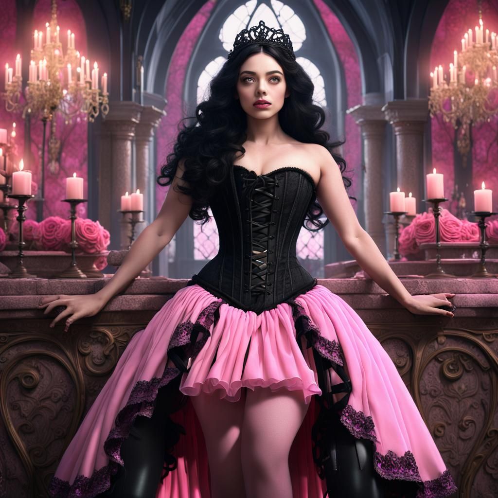 Gothic Fairytale Aurora: Detailed Digital Art