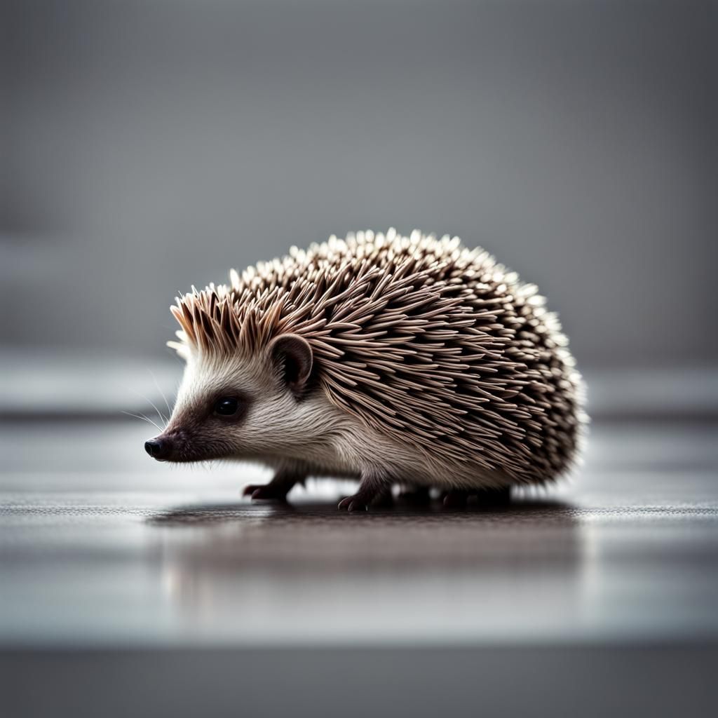 Hyperrealistic Hedgehog Portrait in High Definition
