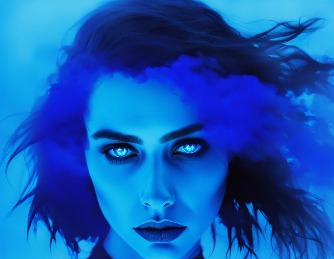 Neon Goth Model with Giant Waves, Waterhouse Style