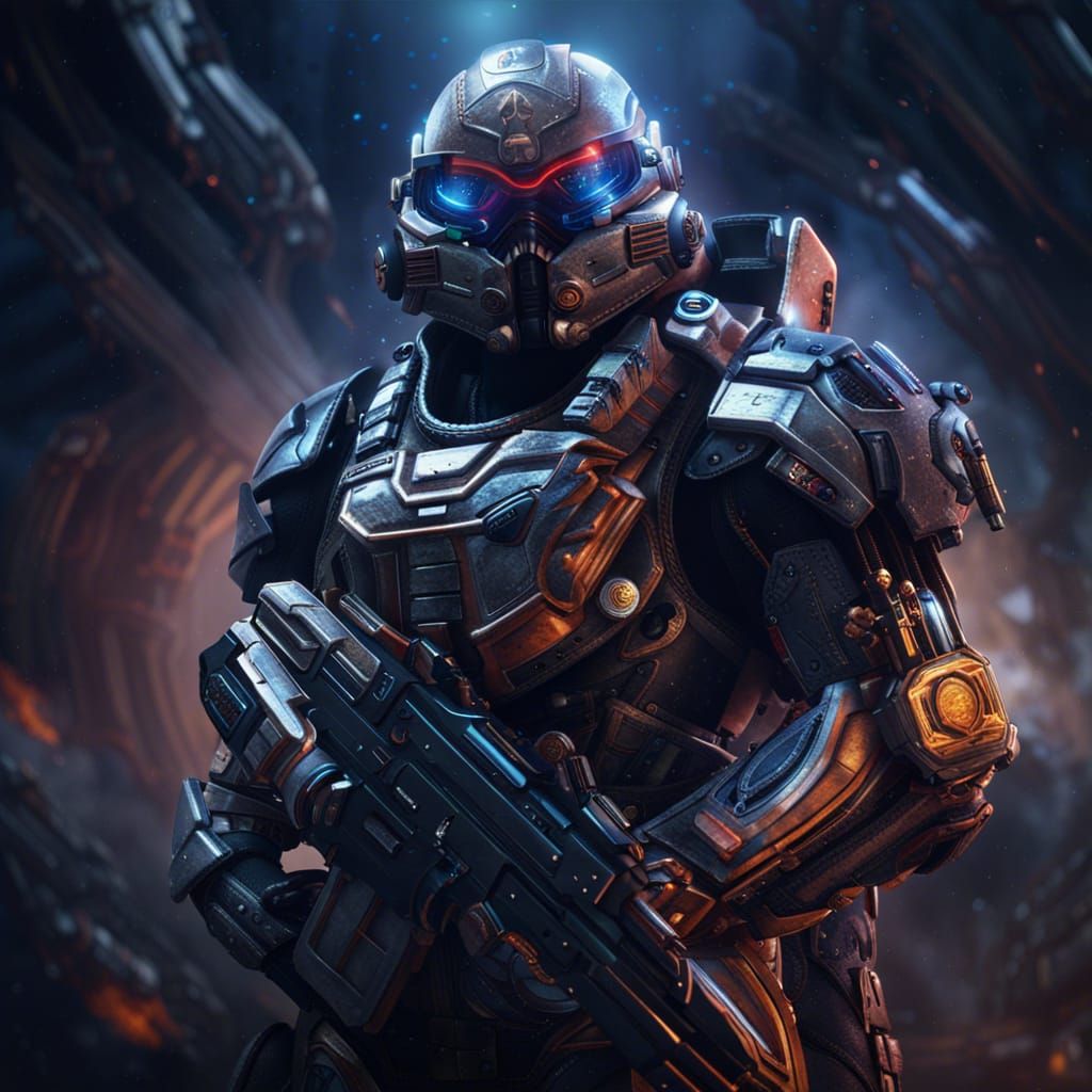 Galactic Overlord Space Soldier: Detailed Matte Painting