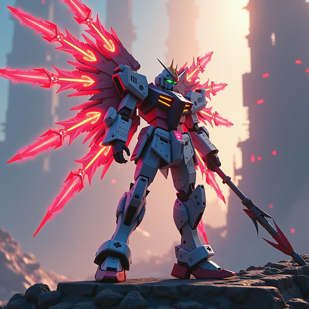 Gundam Exia Fusion Armor Launching with Sword Spear