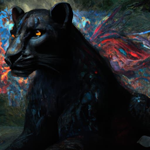 Panther Portrait in Expressionist Style