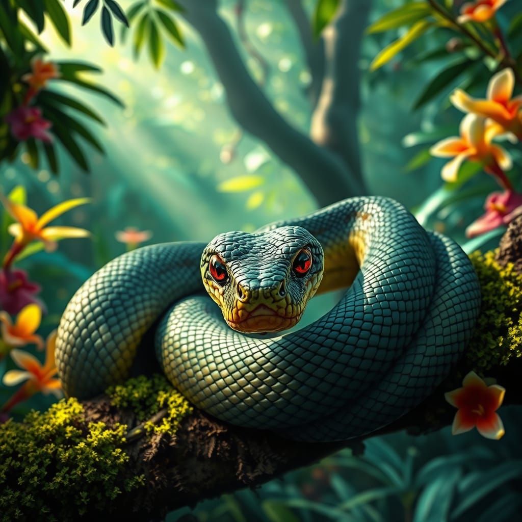 Amazonian Viper in Hyperrealistic Detail