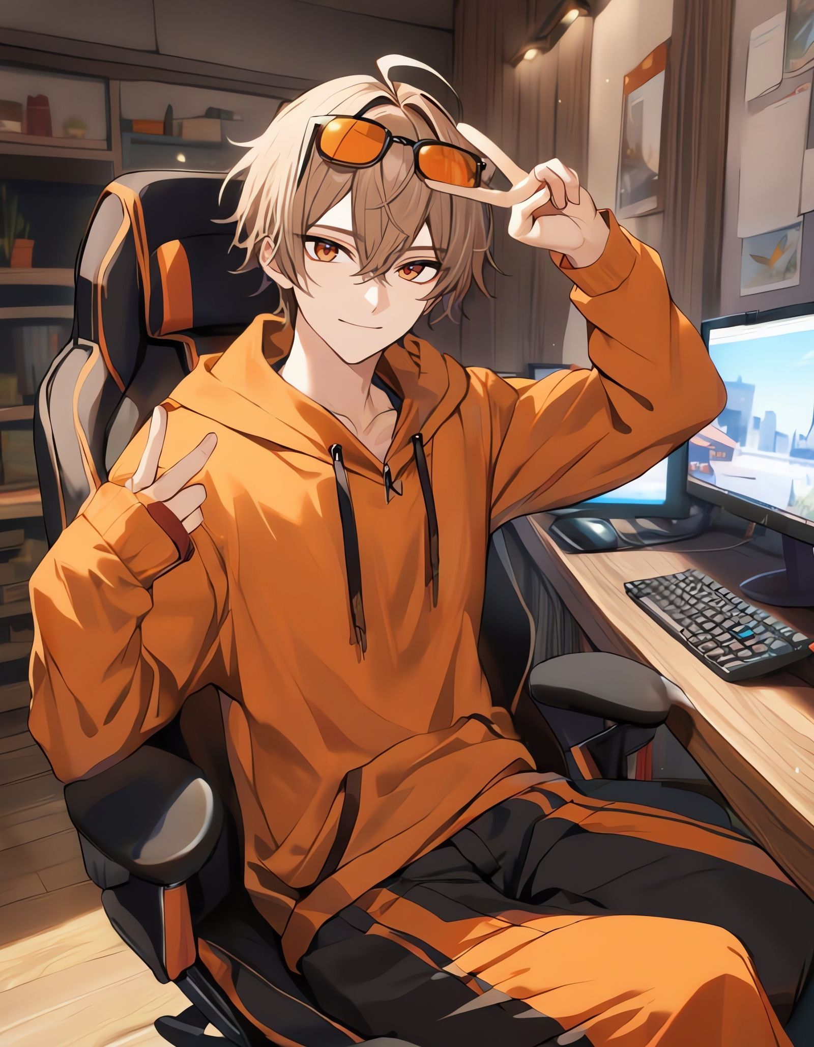 Cyberpunk Bishounen Gamer