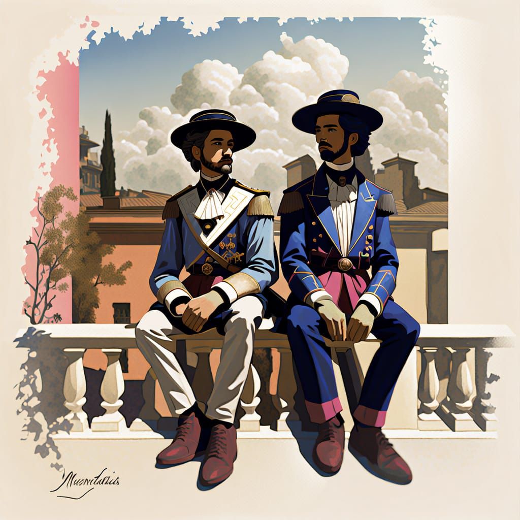 Post-Impressionistic Landscape with Figures in Gouache