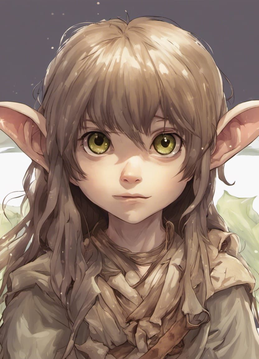 Gelfling with Brown Hair in Anime Style