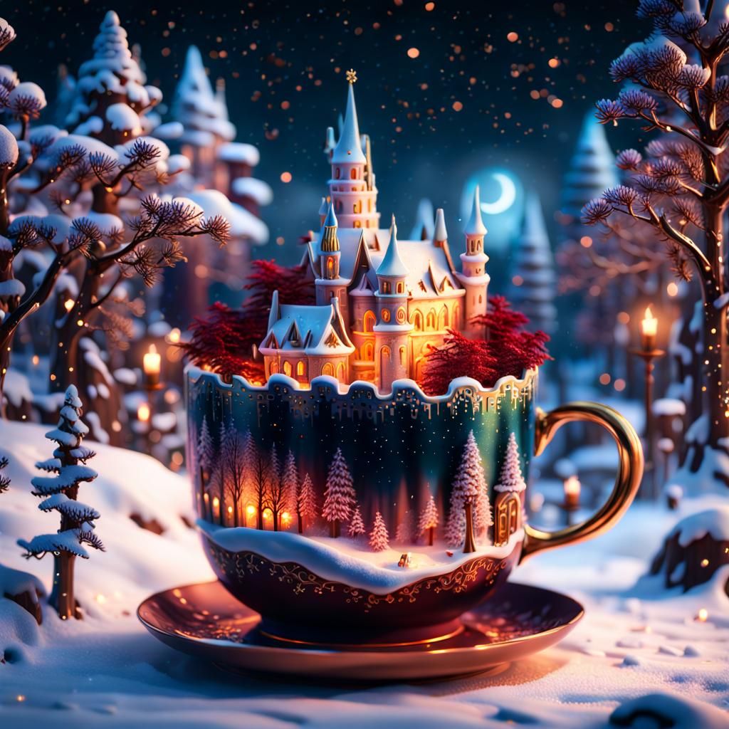 Magical City Pops Up From Elegant Porcelain Cup