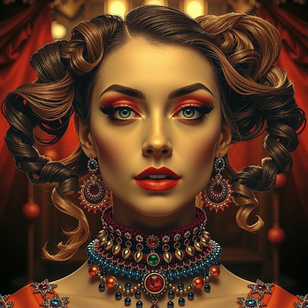 Abstract Swirling Forms in Deep Reds