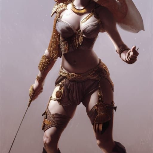 Armored Woman Portrait in Dark Fantasy Style