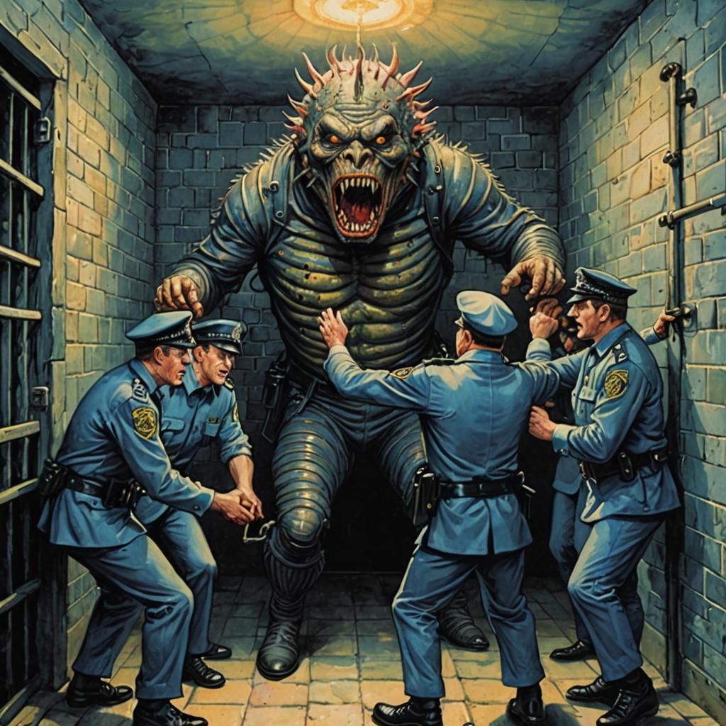 Monster Prisoner Restrained by Police, Psychedelic Renaissan...