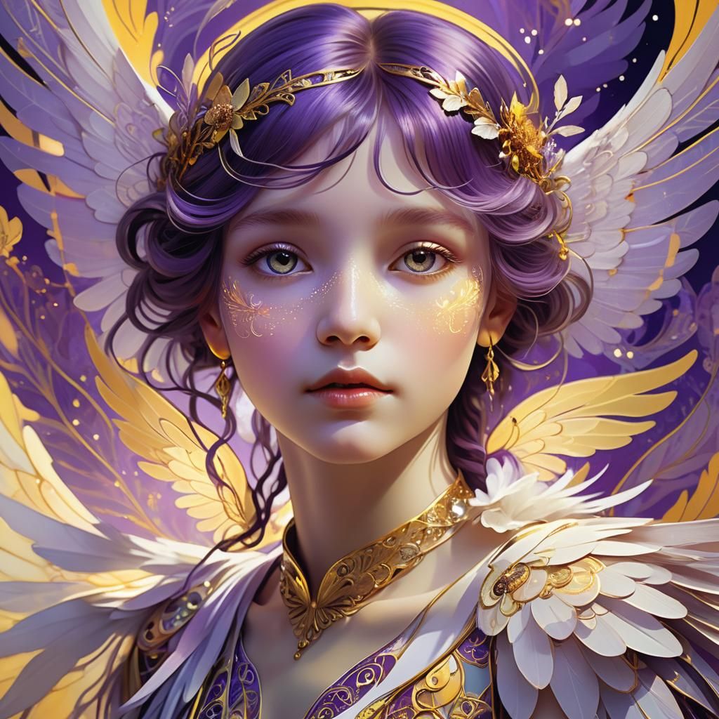 Angelic Figure in Ethereal World, Digital Art