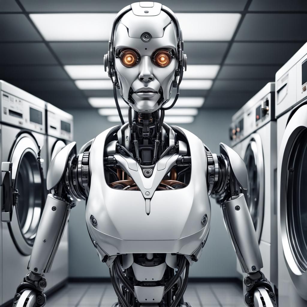 Hyperrealistic Robot Manages Household with Laundry