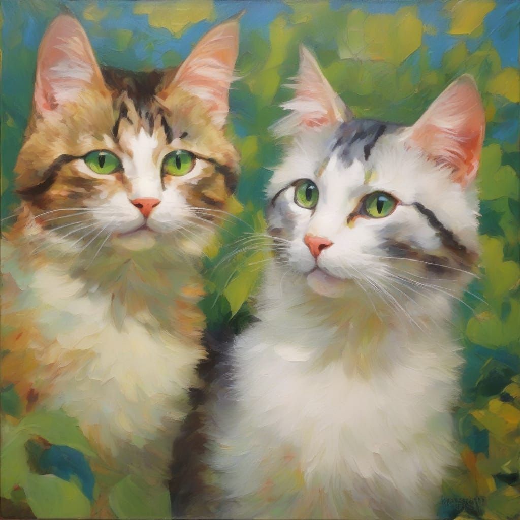 Two Cats Singing in Porch of Crystal Palace