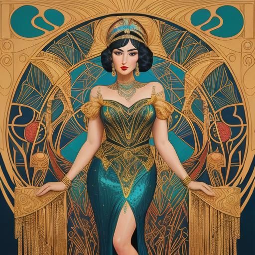 Art Deco Burlesque Woman in 1920s Style