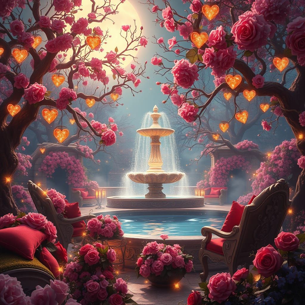 Romantic Whimsy in a Dreamlike Garden