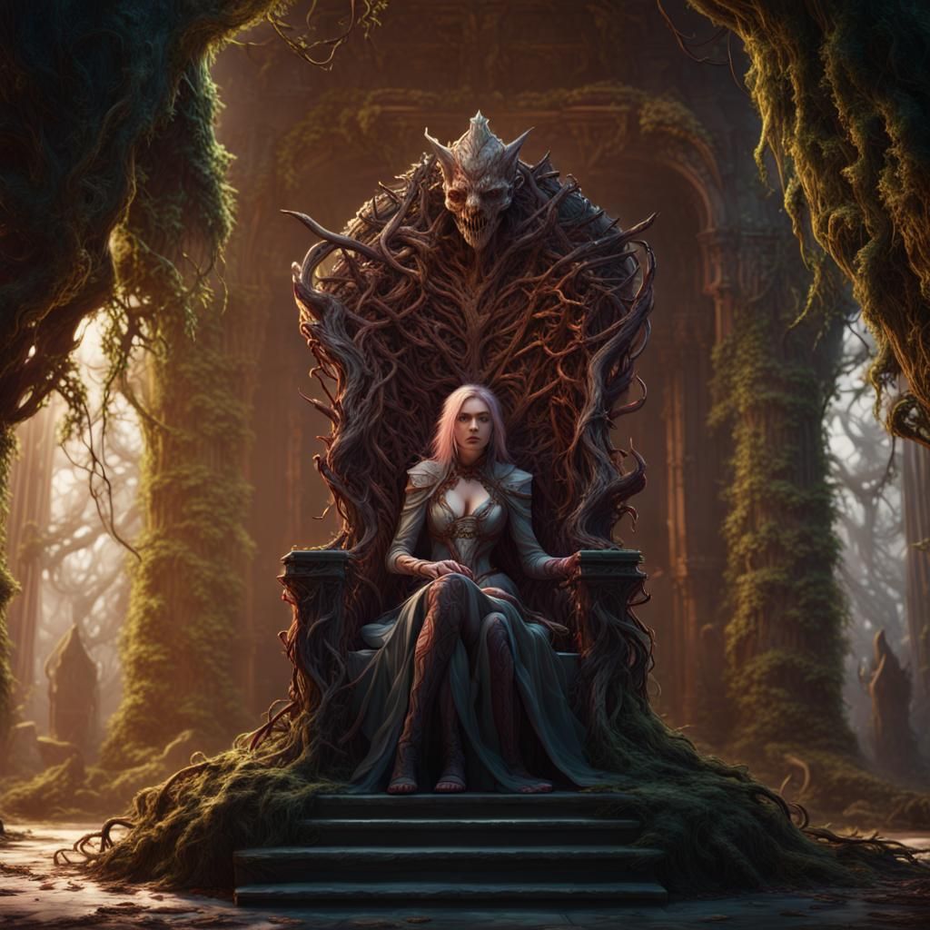 Vines Throne: A Fight for Freedom in Detailed Painting