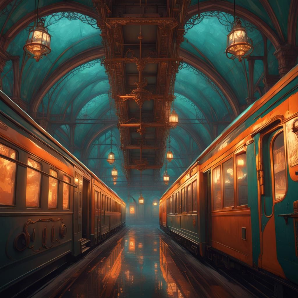 Midnight Train to Georgia: Art Nouveau Concept Art