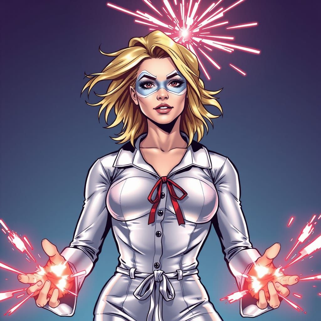 Marvel's Dazzler in Cyberpunk-Inspired Comic Book Art