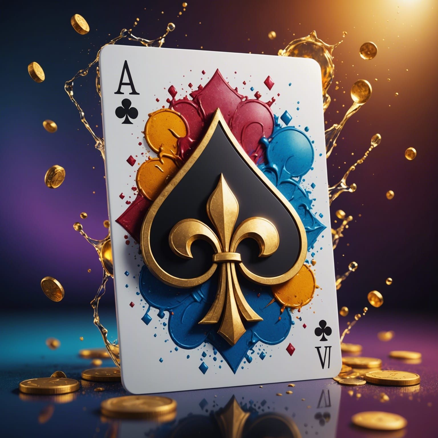 A synthography style Fantasy  Ace of Clubs