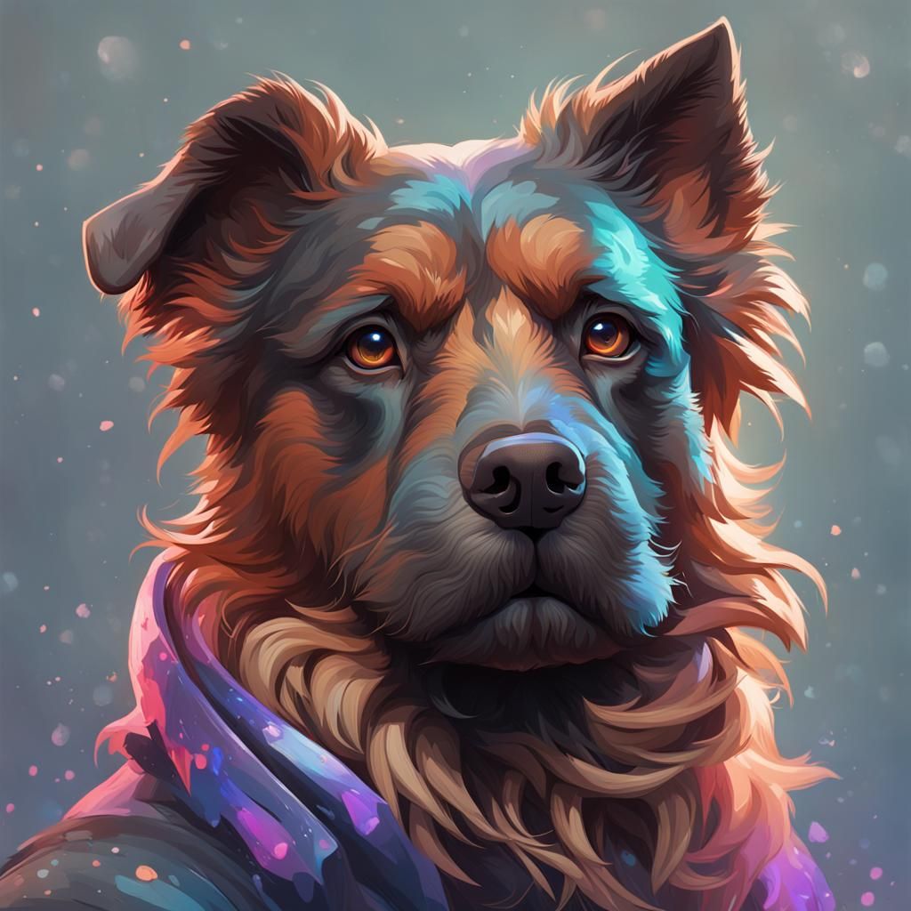 Hyperdetailed Dog Portrait with Dynamic Lighting