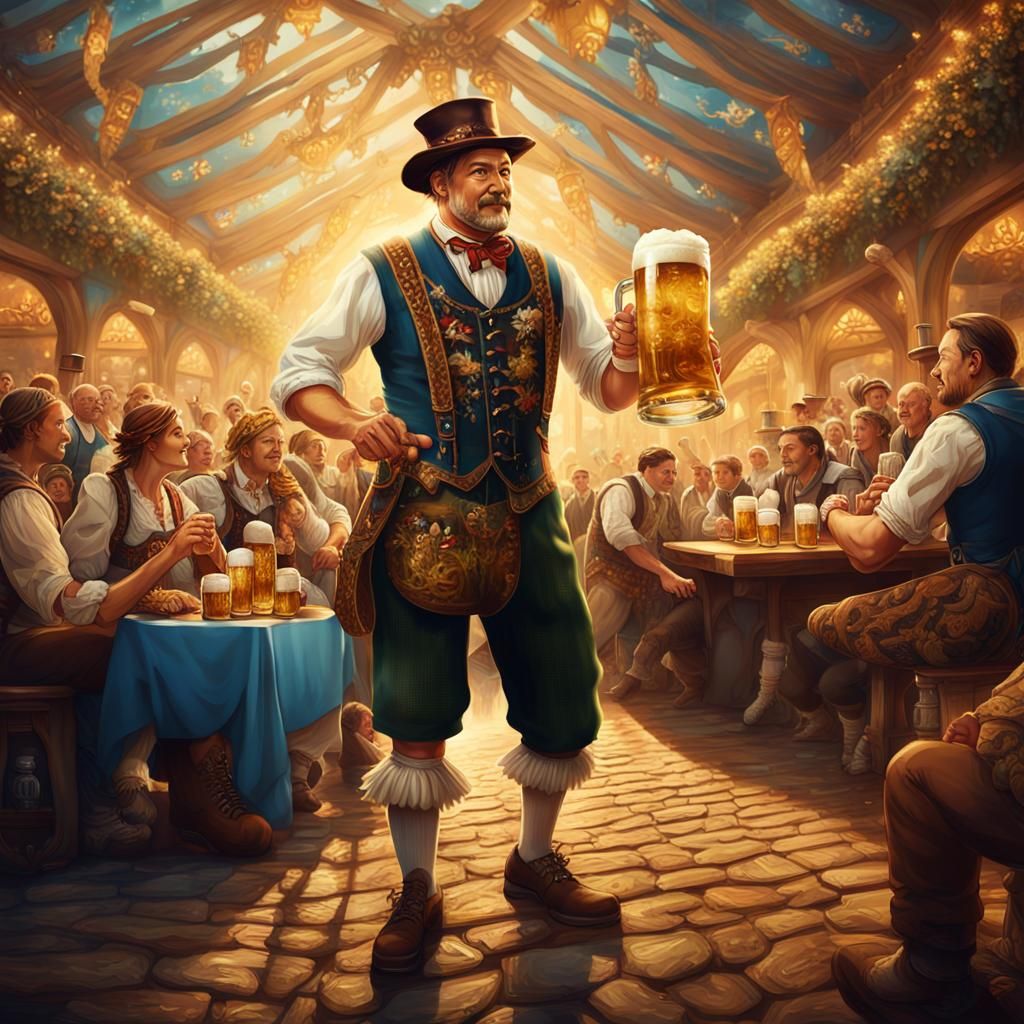 Oktoberfest Fantasy Art in Matte Painting Style