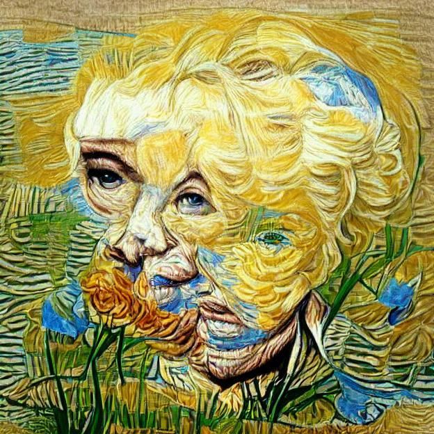 Marilyn Monroe Portrait in Van Gogh Style
