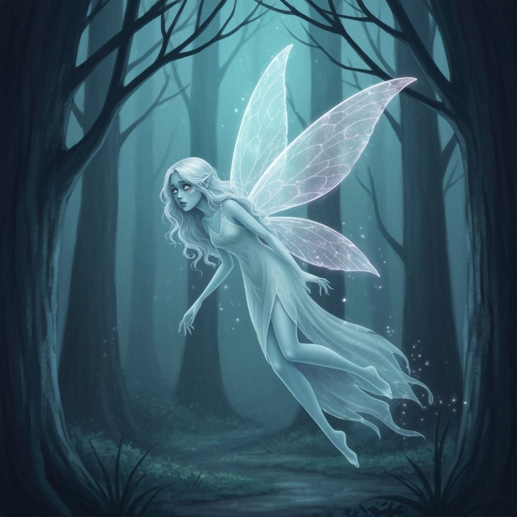 Ethereal Ghost Fairy in Haunted Forest