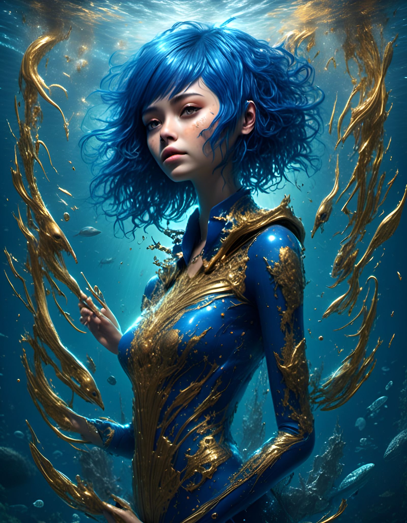 Mariana Trench Creature in Hyperrealistic Fantasy Art