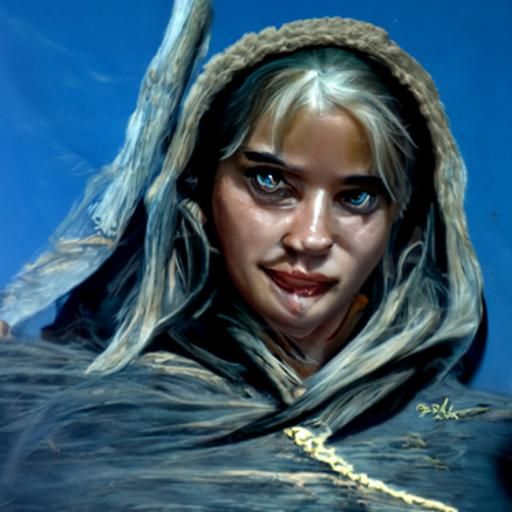 Elegant Oil Painting of a Fantasy Queen