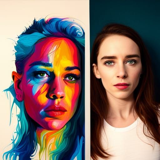 Emilia Clarke as Graffiti Street Art Portrait
