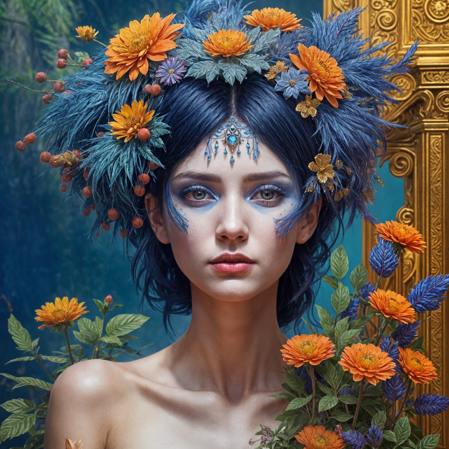 Detailed Matte Painting of Black Hair