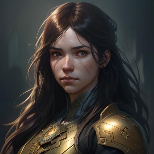 Detailed Portrait with Dynamic Lighting and Triadic Colors