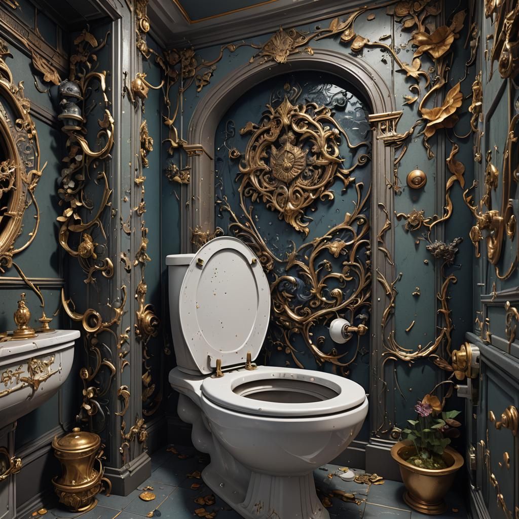 Fantastical Toilet Concept Art in Deep Color